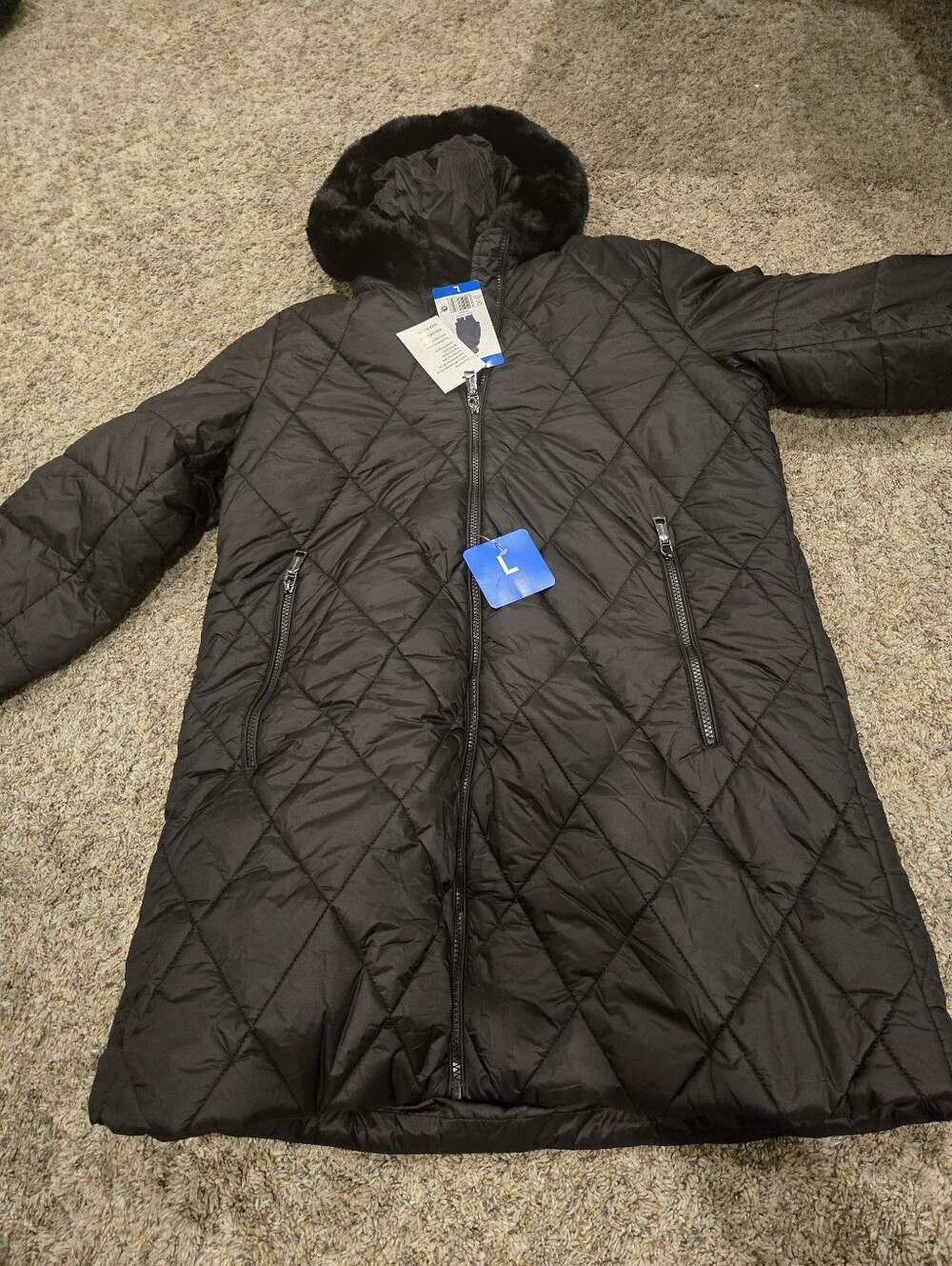 Vince Camuto Diamond Quilted Zip Jacket Womens Large
